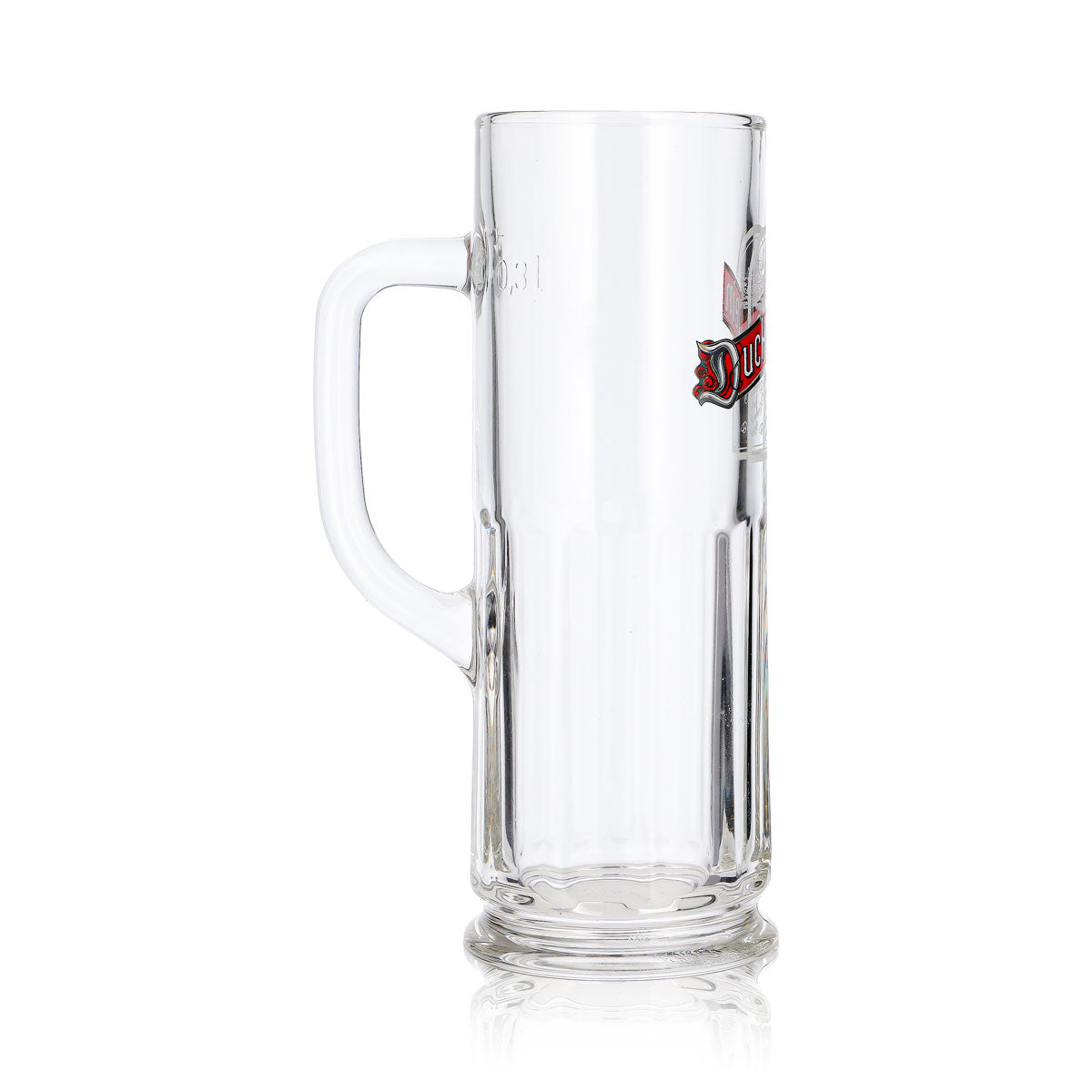 6x Duckstein Bier Glas Krug 0,3l rotes Logo mit weißem Rahmen Relief (6er Set) – Ansicht 5
