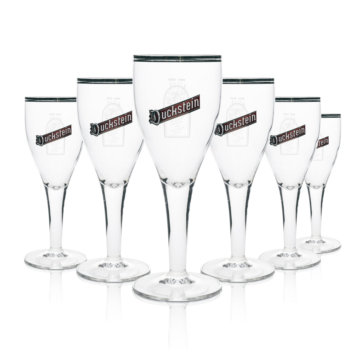 6x Duckstein Bier Glas Pokal 0,3l Silberrand Doppel Sahm