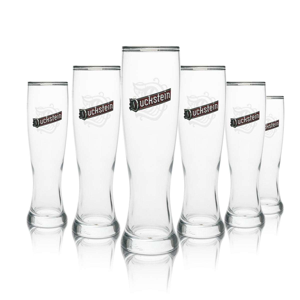 6x Duckstein Bier Glas Weizen 0,5l Silberrand Doppel Sahm