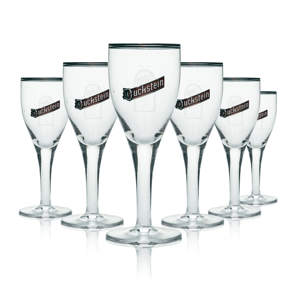 6x Duckstein Glas 0,2l Bier Tulpe Pokal Kelch Gläser Silberrand Alt Weizen Pils
