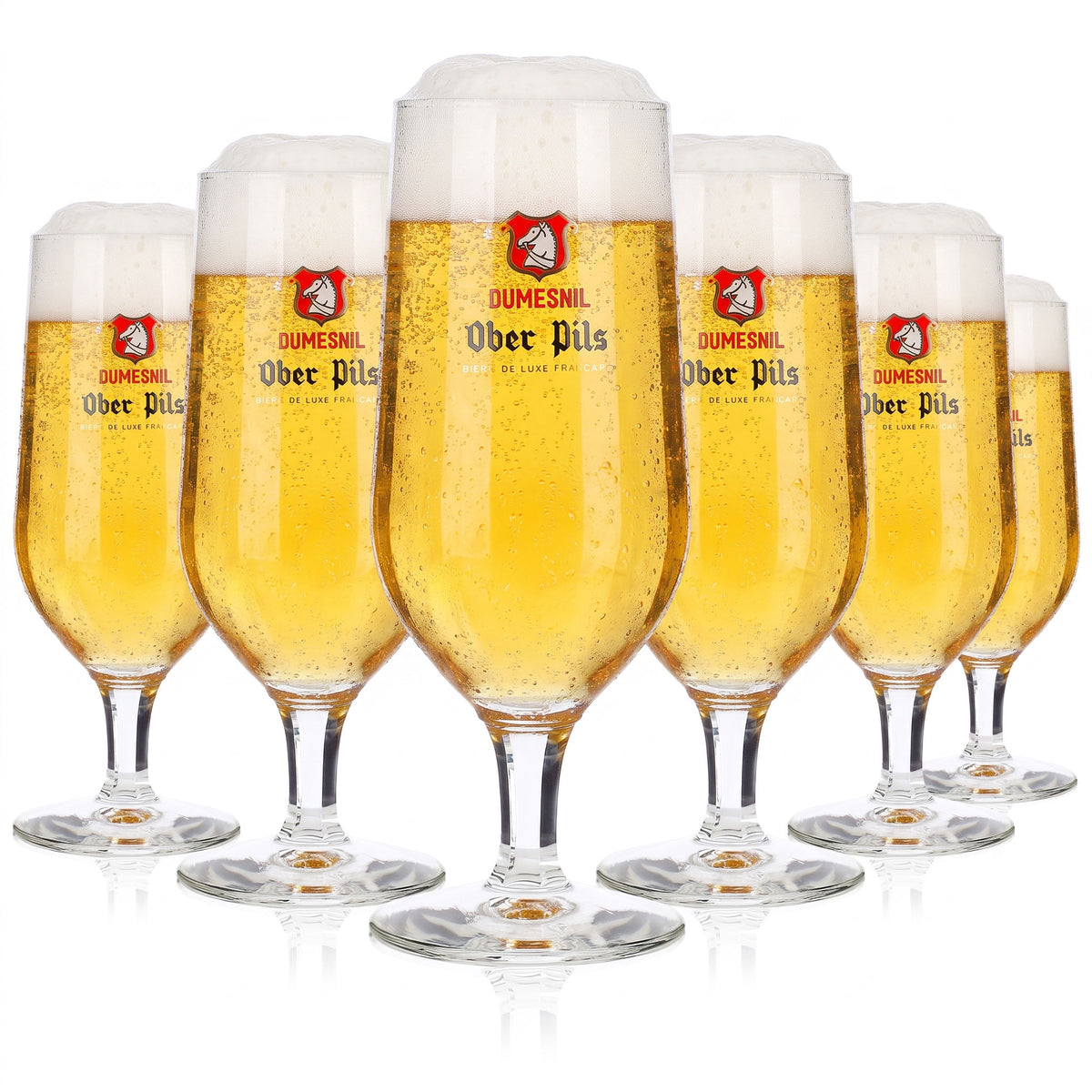 6x Dumesnil Bier Glas Pokalgläser Biergläser 0,25l Ober Pils rotes Logo 6er Set