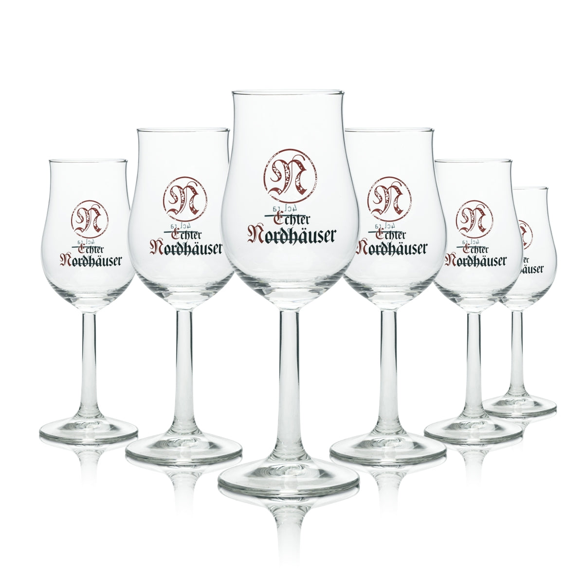 6x Echter Nordhäuser Schnaps Glas 0,1l Nosingglas 2+4cl Eiche "Bugatti" Rastal Tasting Gläser Kurze
