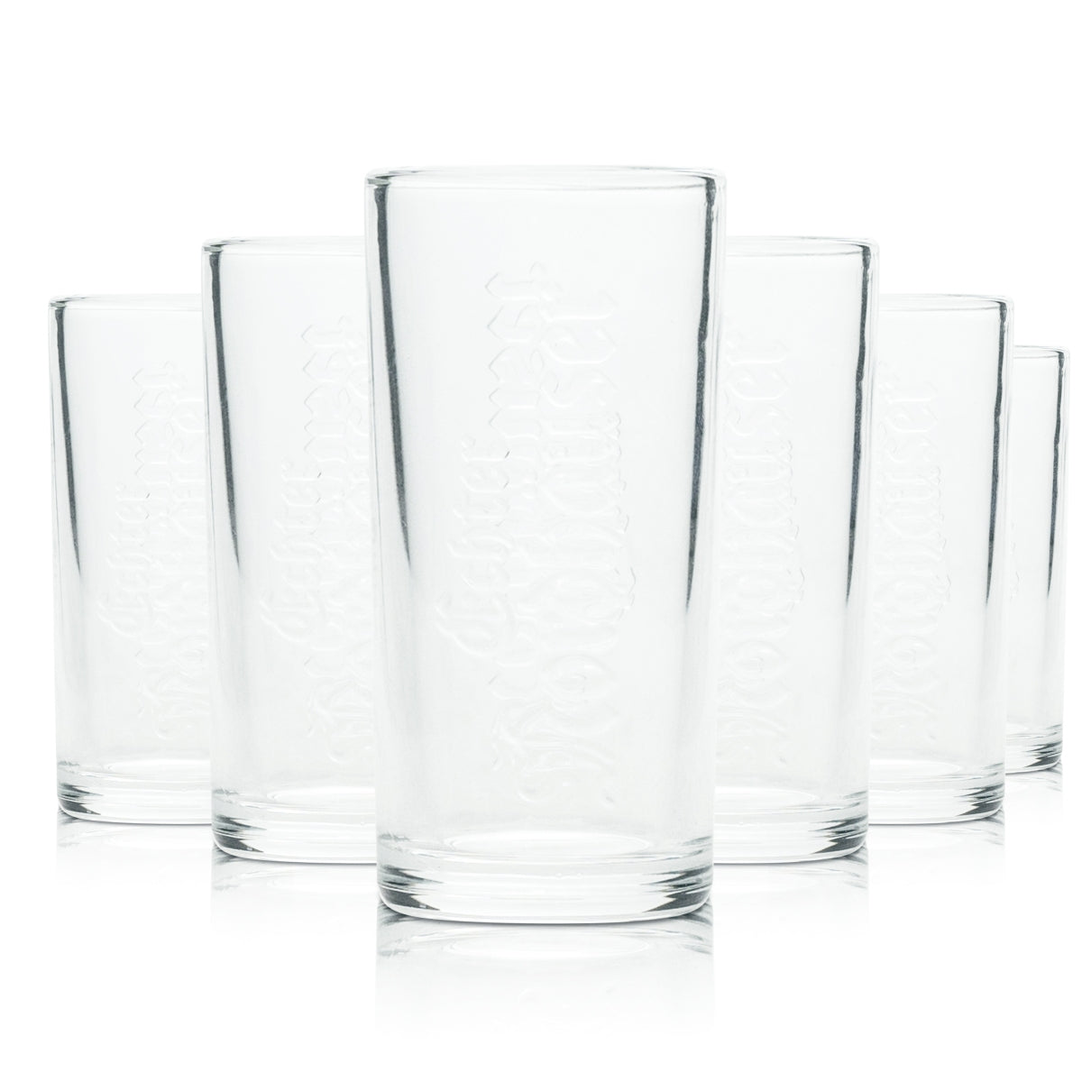 6x Echter Nordhäuser Schnaps Glas Relief Gläser Longdrink Tumbler Kurze Shots