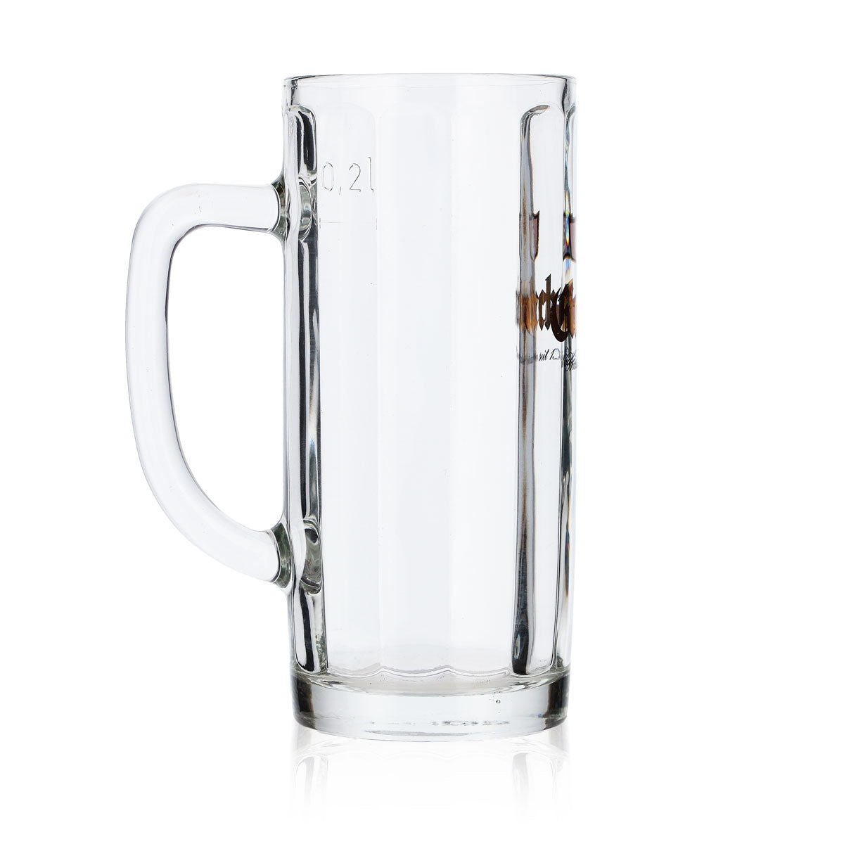 6x Einbecker Glas Bier 0,2l Krug goldene Schrift Relief Sahm Moldau Biergläser – Ansicht 4