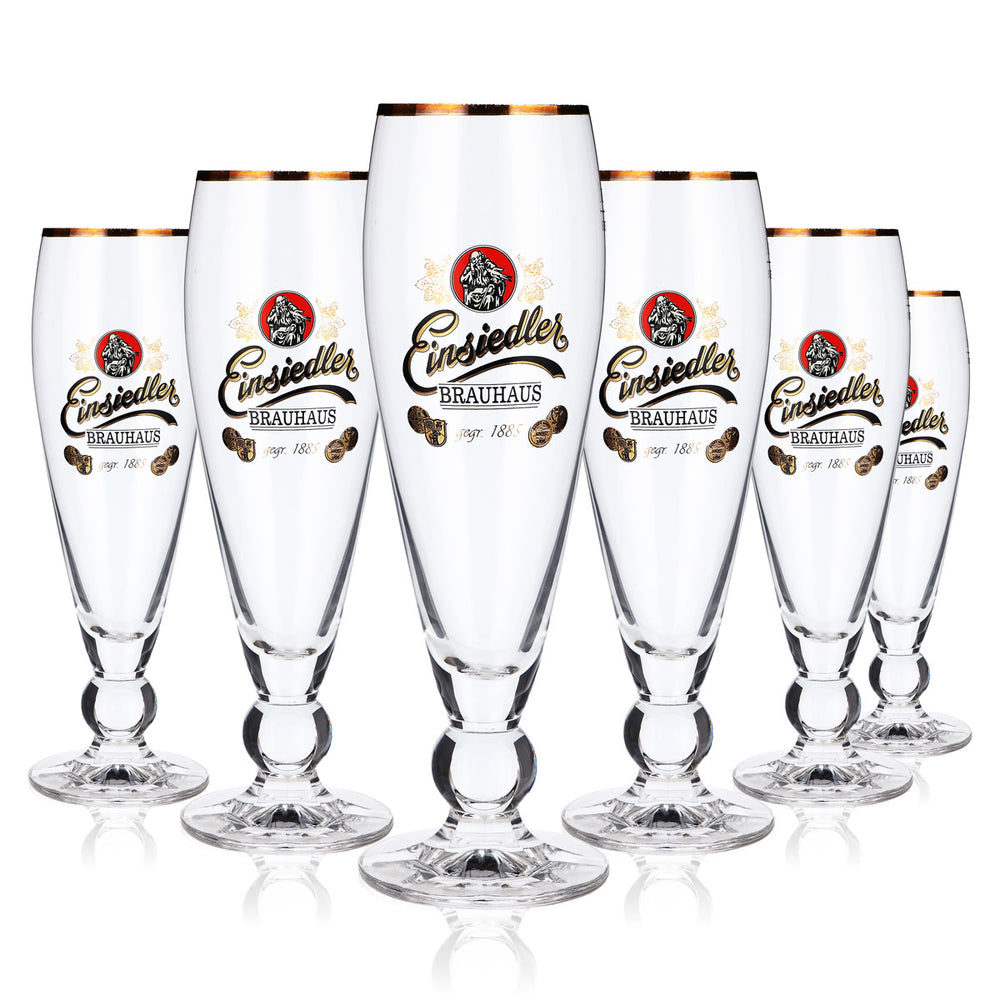 6x Einsiedler Bier Glas Gläser Biergläser 0,3l Pokal Brauhaus Rastal