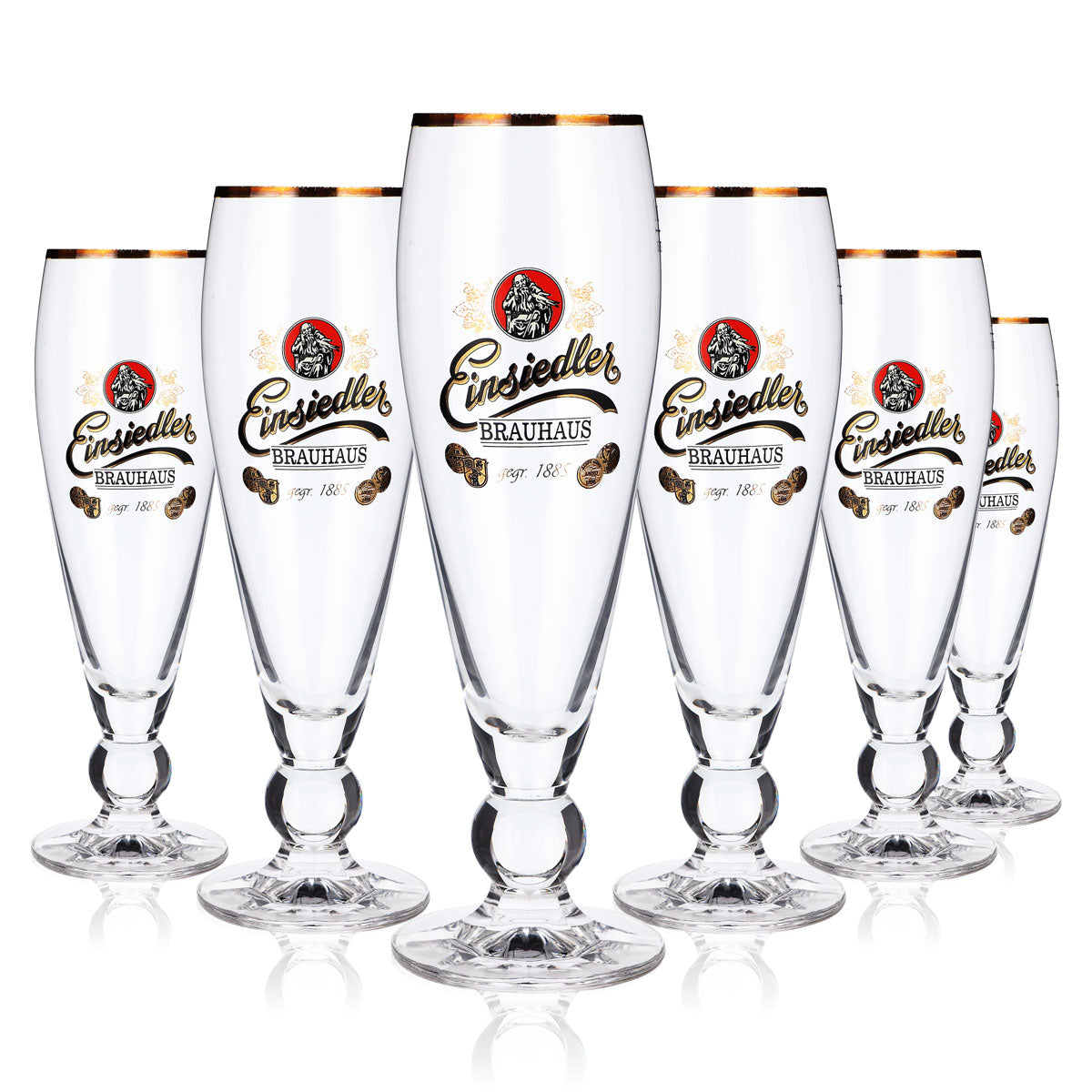 6x Einsiedler Bier Glas Gläser Biergläser 0,3l Pokal Brauhaus Rastal