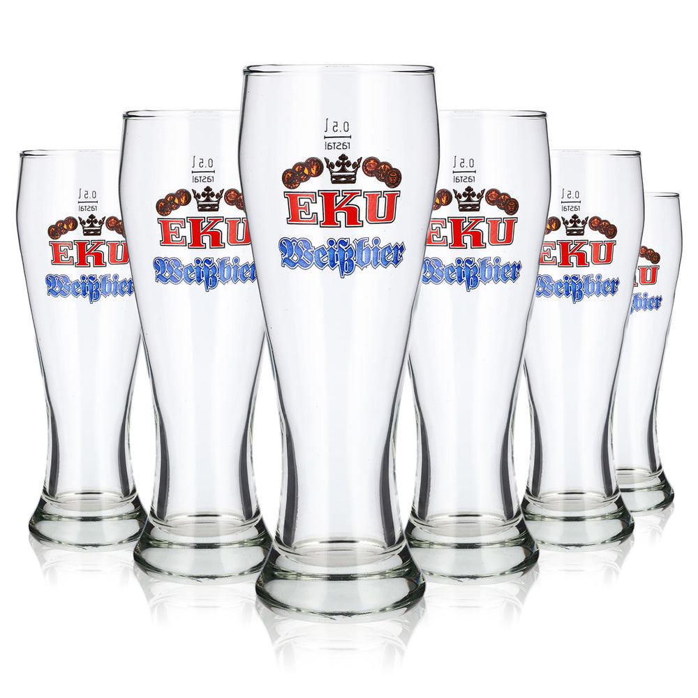 6x Eku Bier Glas 0,5l Weizenglas Rastal Weizenbierglas Hefeweizenglas