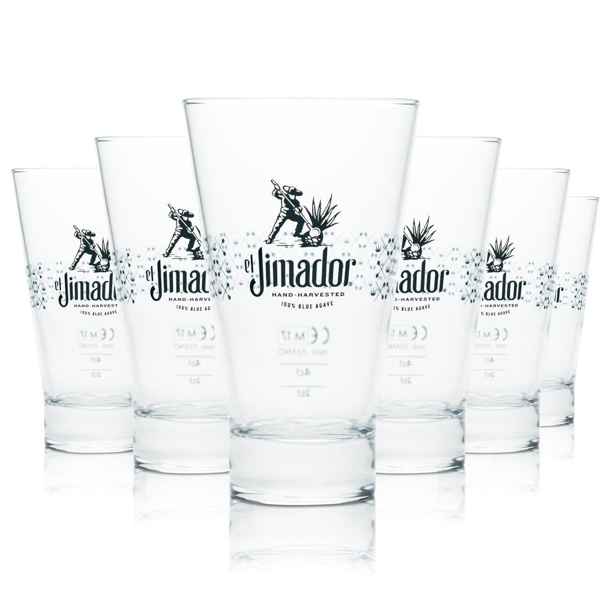 6x El Jimador Glas 0,35l Longdrink Cocktail Aperitif Gläser Tequila Blanco Meska