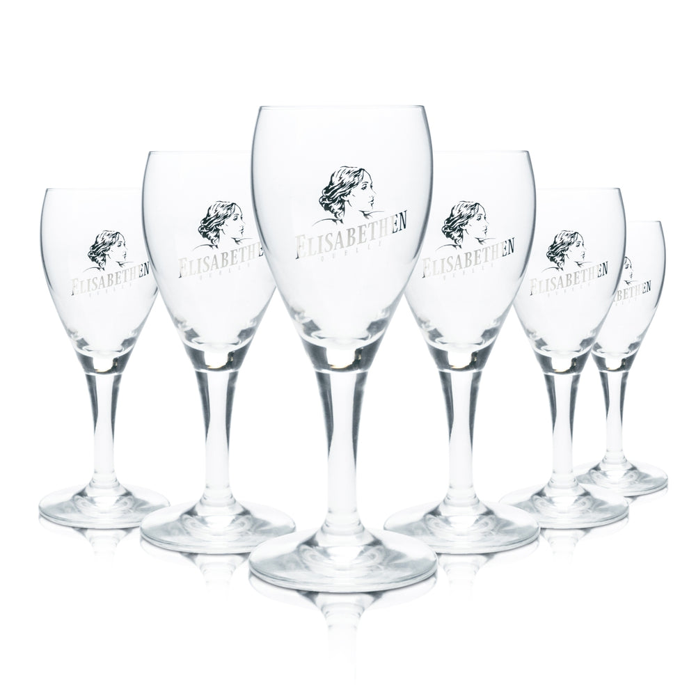 6x Elisabethen Quelle Mineralwasser Glas 0,15l Kelch Pokal Gläser Gastro Sprudel