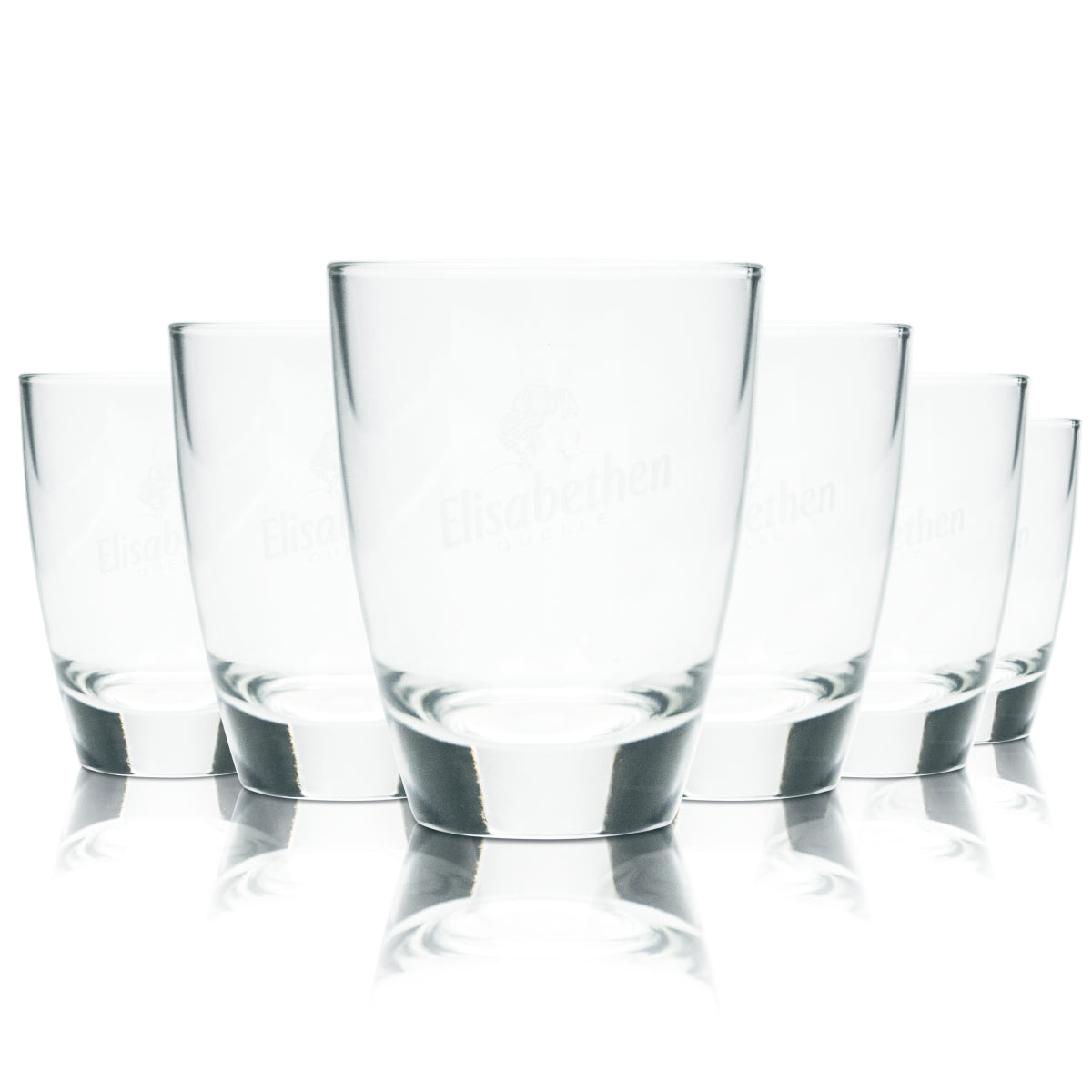 6x Elisabethen Quelle Wasser Glas 0,2l Becher Gläser Mineral Brunnen Sprudel Bar