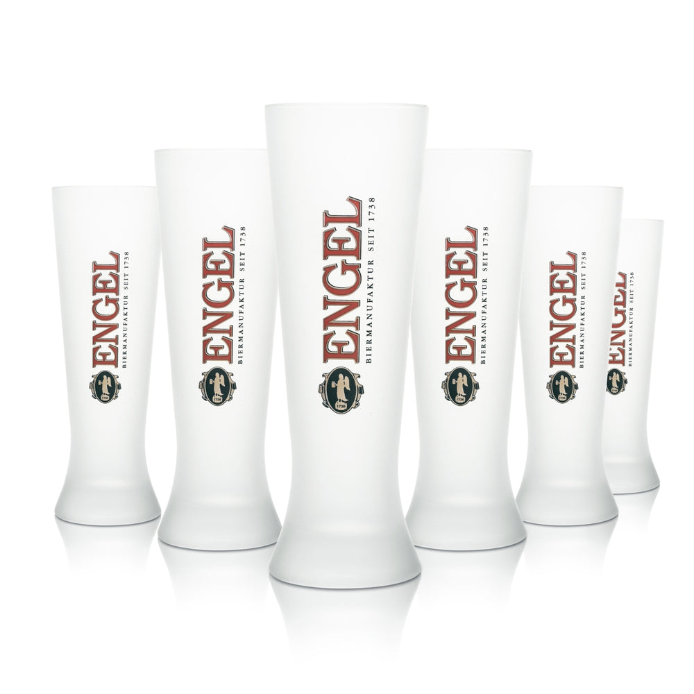 6x Engel Bier Glas Milchglas Prost mein Engel 0,5l rastal