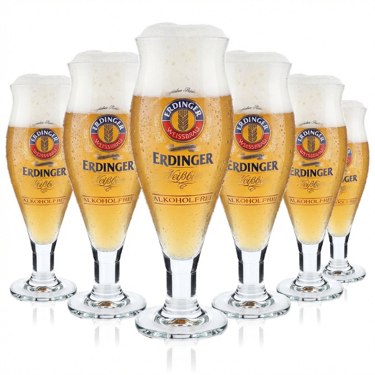 6x Erdinger Bier Glas Pokalgläser 0,5l Designgläser Alkoholfrei Colani Ritzenho