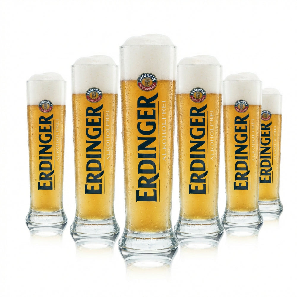 6x Erdinger Glas 0,3l Hefeweizen Weißbier Pokal Alkoholfrei Gastro Geeicht Bier