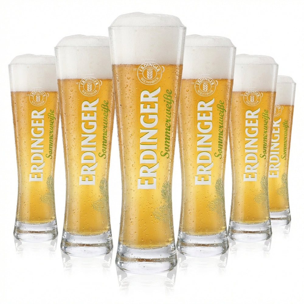 6x Erdinger Weissbier Bierglas Gläser Cup Biergläser 0,3l "Sommerweisse"