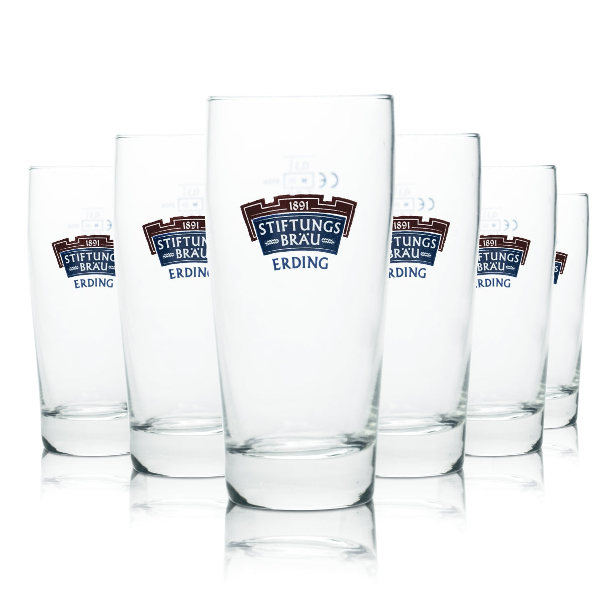6x Erdinger Weissbräu Bier Glas 0,3l Becher Stiftungsbräu Gläser Brauerei Bayern
