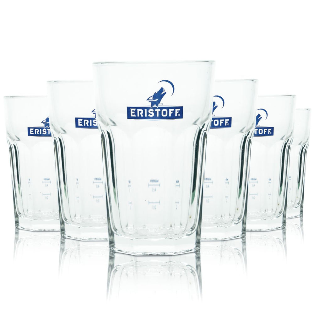 6x Eristoff Glas 0,25l Longdrinkgläser Cocktailgläser Vodka Ember Haze Aperitif
