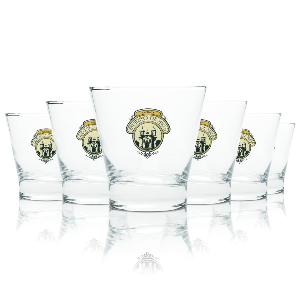 6x Espirito de Minas Rum Glas 0,25l Tumbler Cachaca Gläser Cocktail Lowball Bar