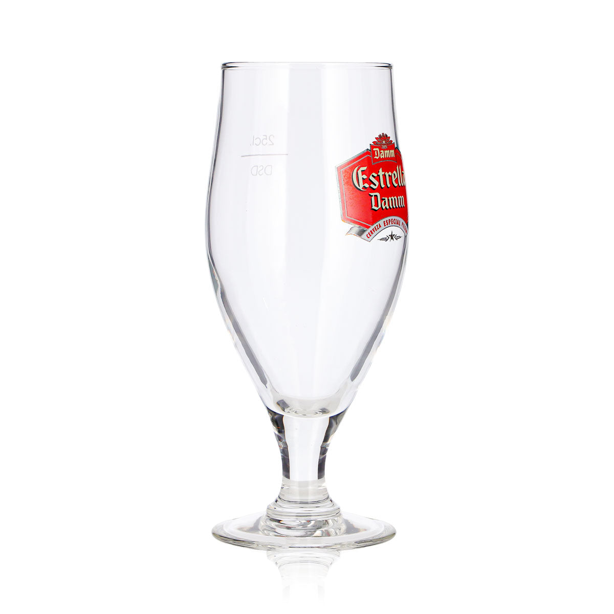 6x Estrella Damm Bier Glas 0,25l Pokal Cerveza Especial Pilsen Rotes Logo – Ansicht 4