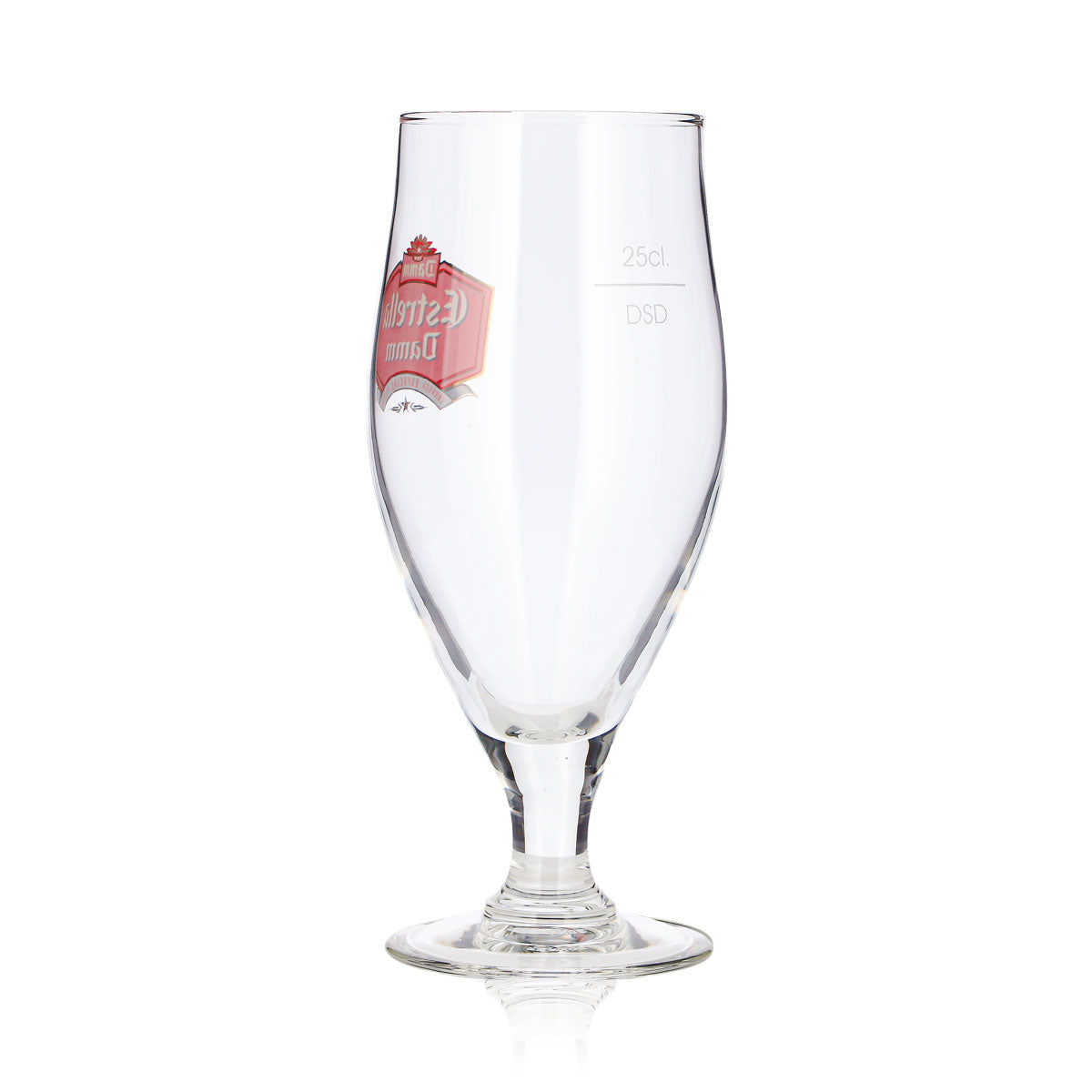 6x Estrella Damm Bier Glas 0,25l Pokal Cerveza Especial Pilsen Rotes Logo – Ansicht 5