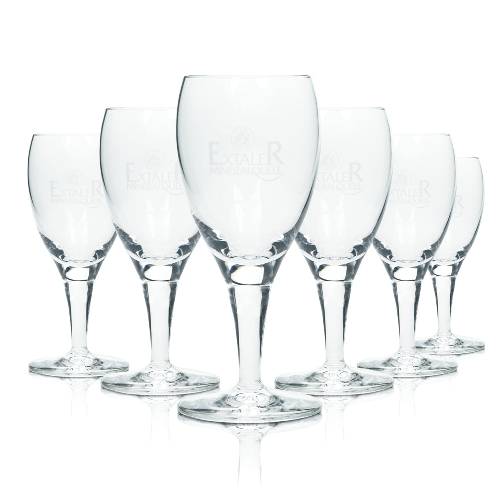 6x Extaler Wasser Glas 0,2l Pokal Gläser Tulpe Mineralwasser Gastro Hotel Bar