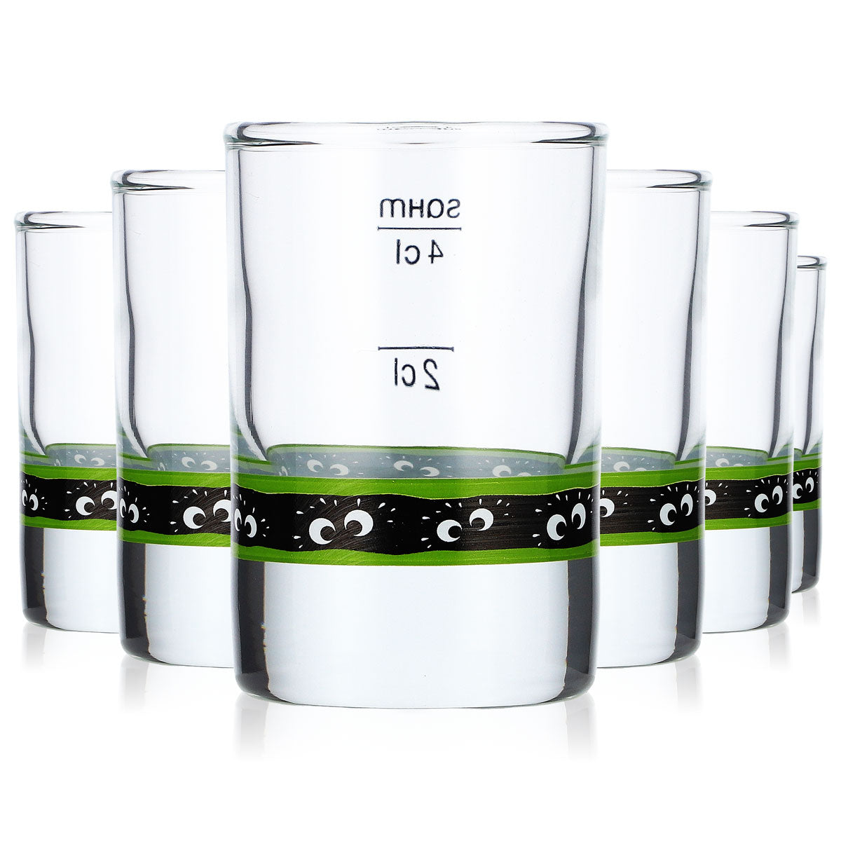6x Feigling Likör Glas 2cl/4cl Shotglas Logo unten Schnapsglas (6er Set)