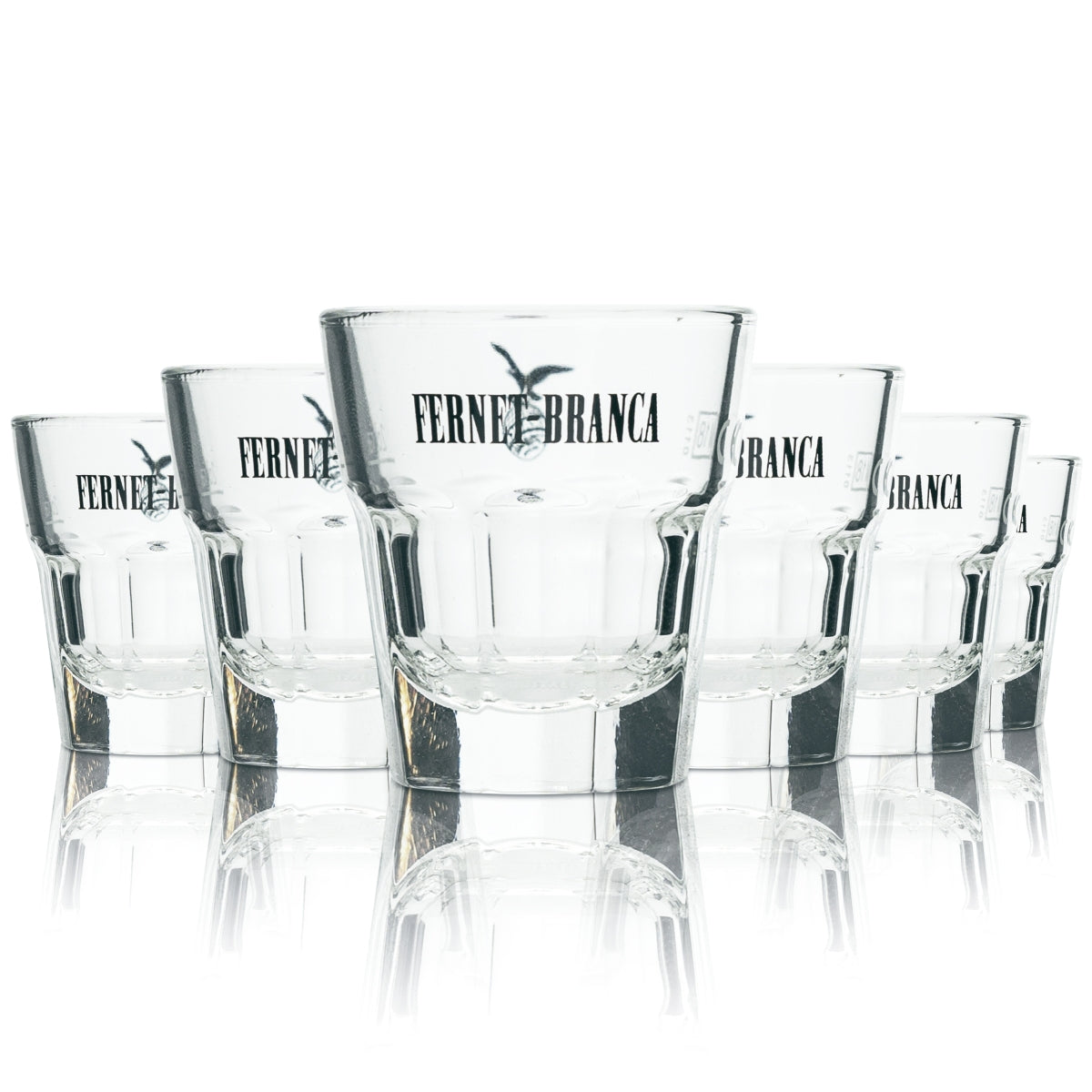 6x Fernet Branca Shotglas 2cl Kurze Stamper Schnaps Gläser Gastro Geeicht Amaro