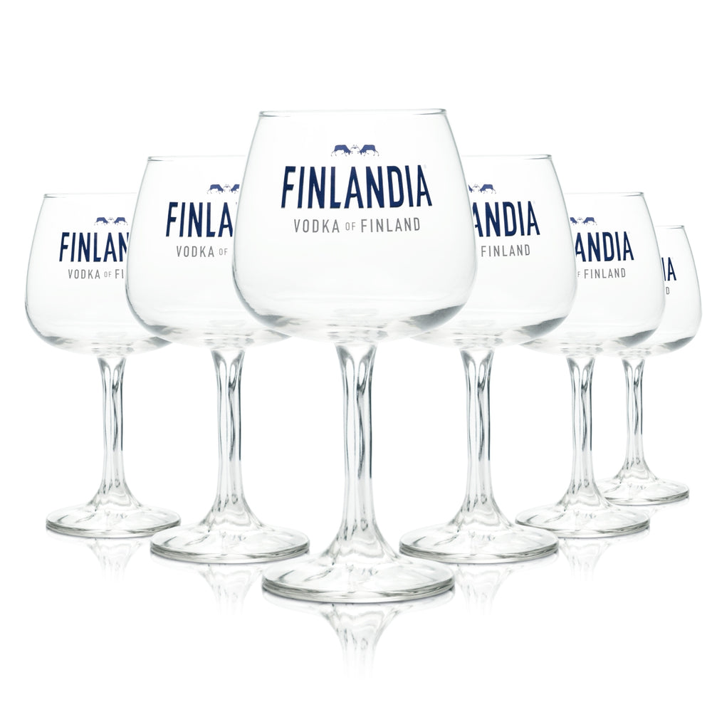 6x Finlandia Glas 0,48l Ballon Cocktail Longdrink Aperitif Gläser Finnland Vodka