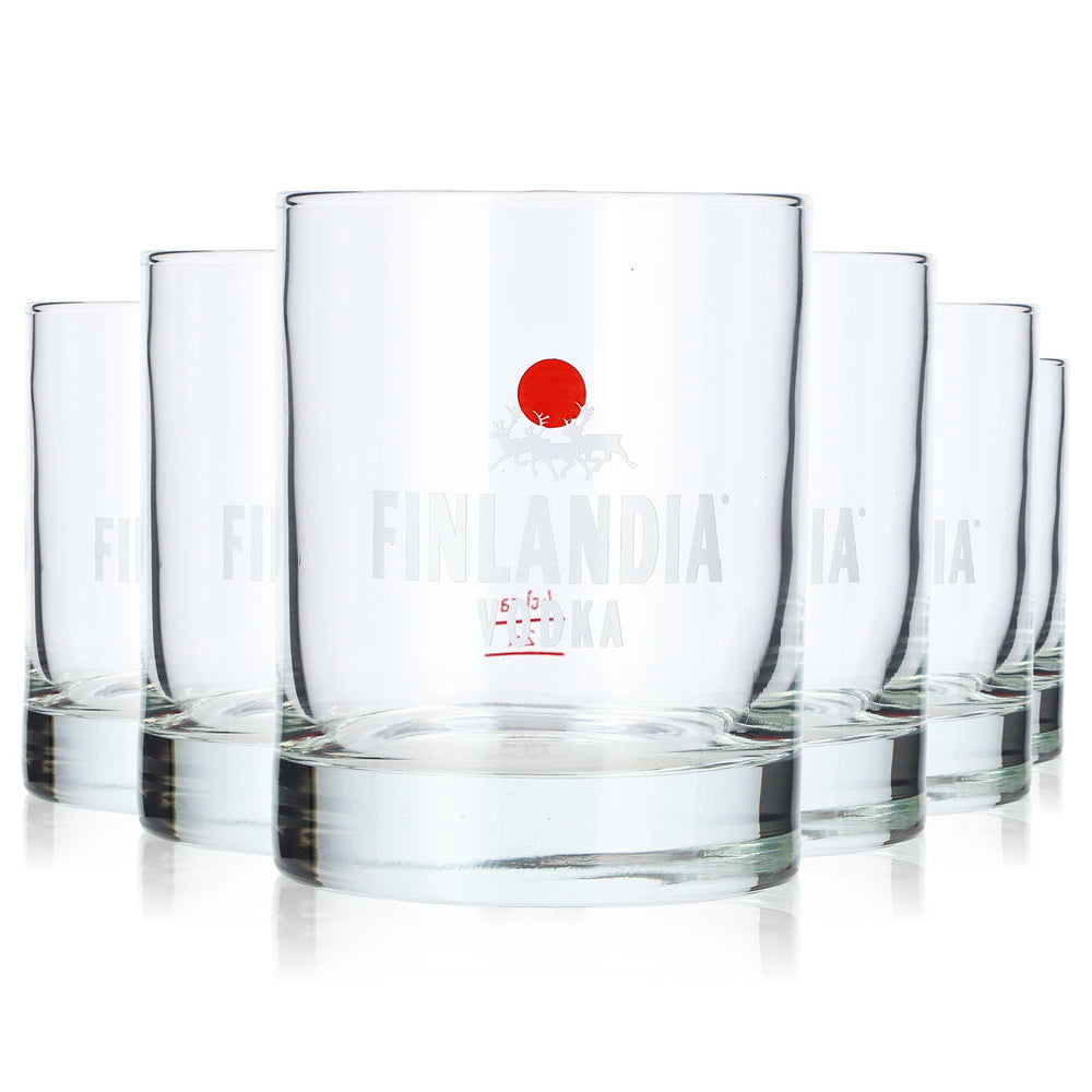 6x Finlandia Vodka Glas 4cl Tumbler Rastal Whiskyglas Old Fashioned (6er Set)