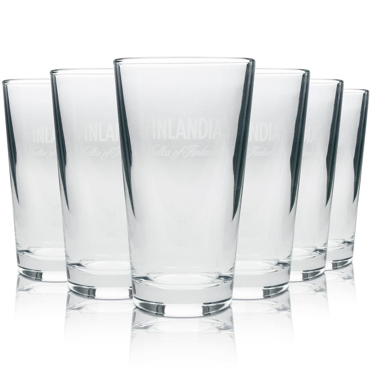 6x Finlandia Vodka Glas Longdrink einfach
