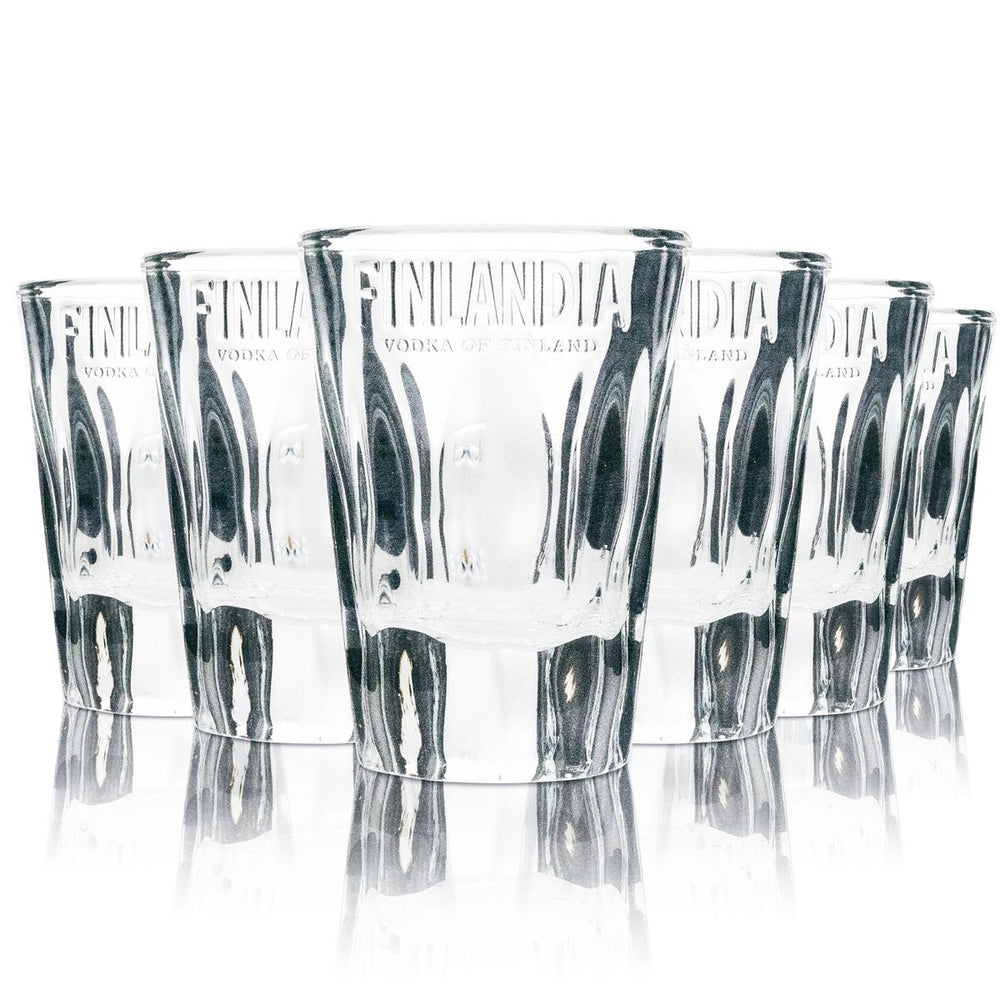 6x Finlandia Vodka Glas Shot 4cl