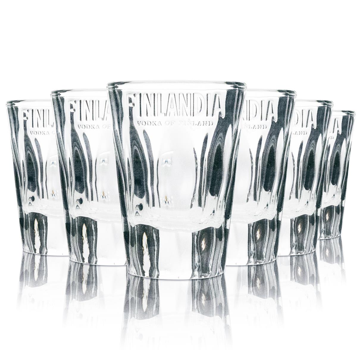 6x Finlandia Vodka Glas Shot 4cl