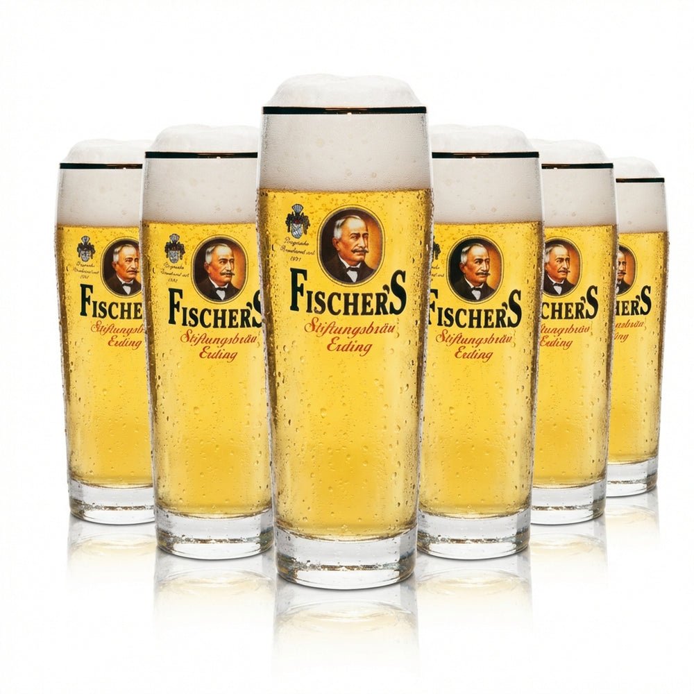 6x Fischers Bier Glas Willy Becher 0,5l Rastal