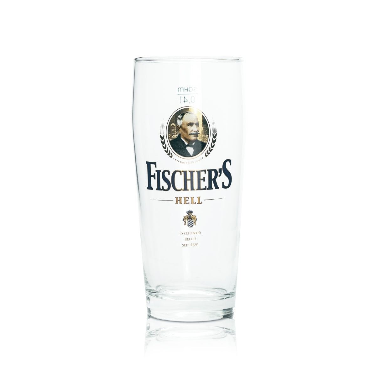 6x Fischers Glas 0,4l Willy Becher Helles Bier Gläser Geeicht Gastro Brauerei – Ansicht 2