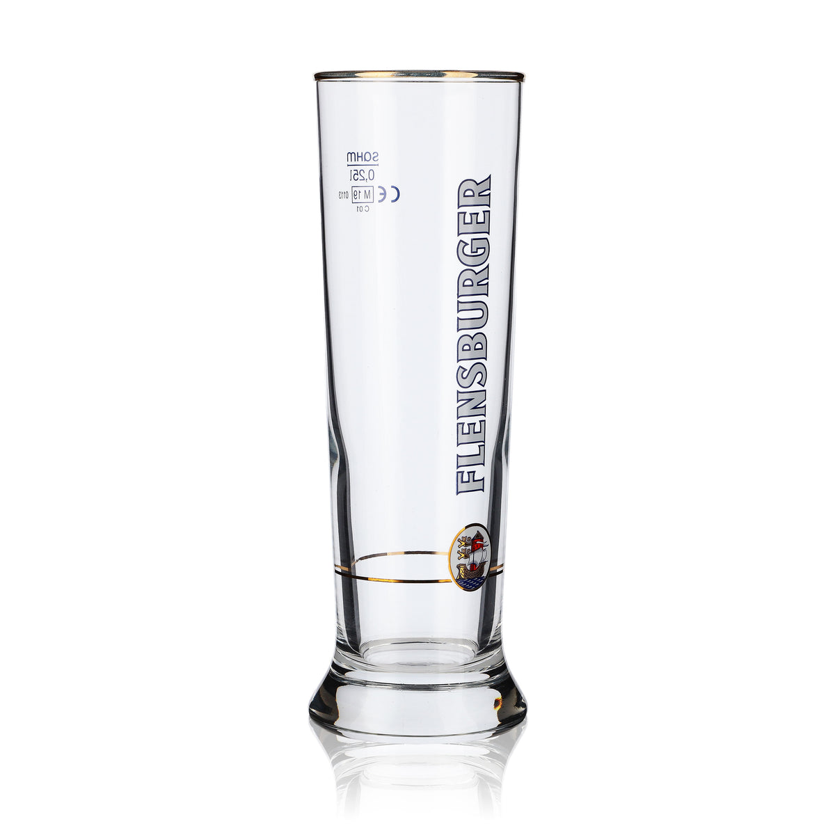6x Flensburger Bier Glas 0,25l Becher Biergläser Pokal Goldrand Sahm Vancouver – Ansicht 3