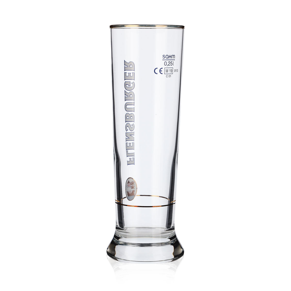 6x Flensburger Bier Glas 0,25l Becher Biergläser Pokal Goldrand Sahm Vancouver – Ansicht 4