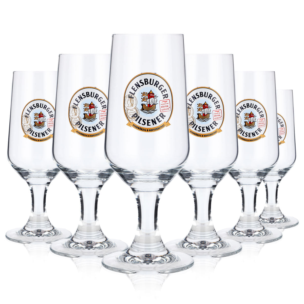 6x Flensburger Bier Glas 0,2l Biergläser Pokalglas "Herbwürzig Hopfenbetont" – Ansicht 5