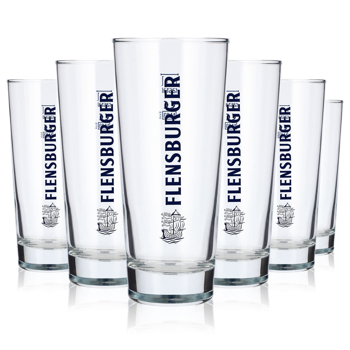 6x Flensburger Bier Glas 0,3l Becher Frankonia Rastal Bierglas Seidel (6er Set)