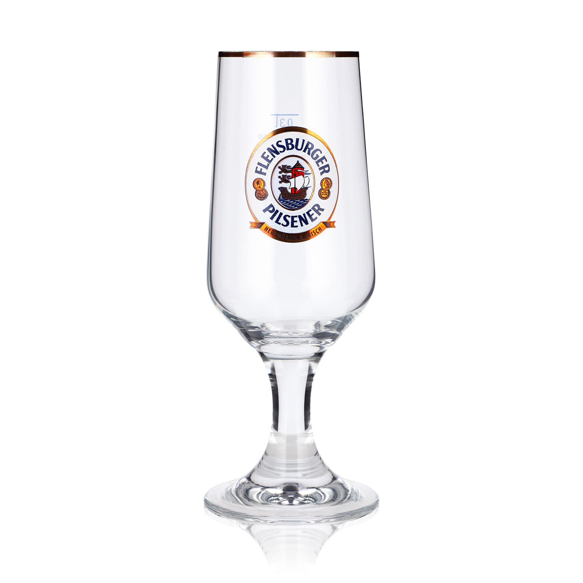 6x Flensburger Bier Glas 0,3l Tulpe Goldenes Logo Ritzenhoff Pokal – Ansicht 2