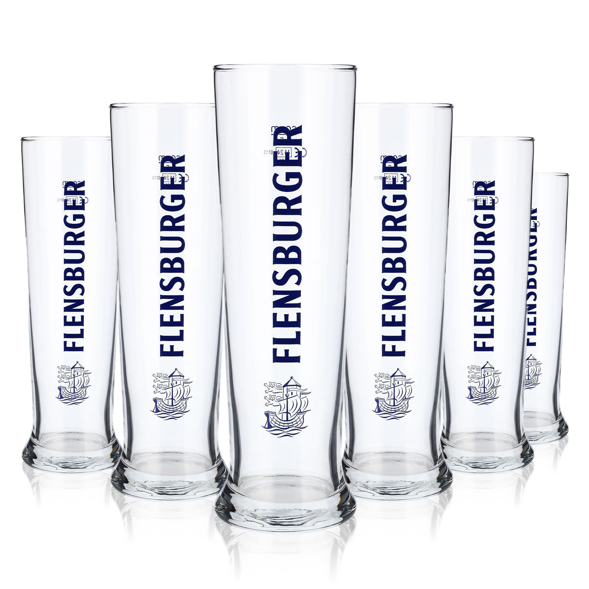 6x Flensburger Bier Glas 0,5l Biergläser Bierglas Becher blau Schrift Vancouver – Ansicht 5