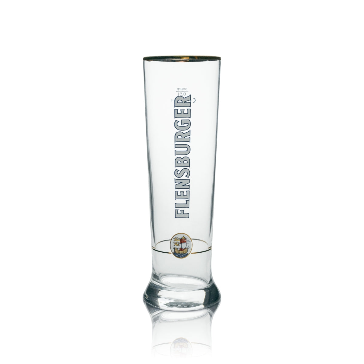 6x Flensburger Bier Glas 0,5l Exclusiv-Tumblers Vancouver Sahm Goldrand – Ansicht 2