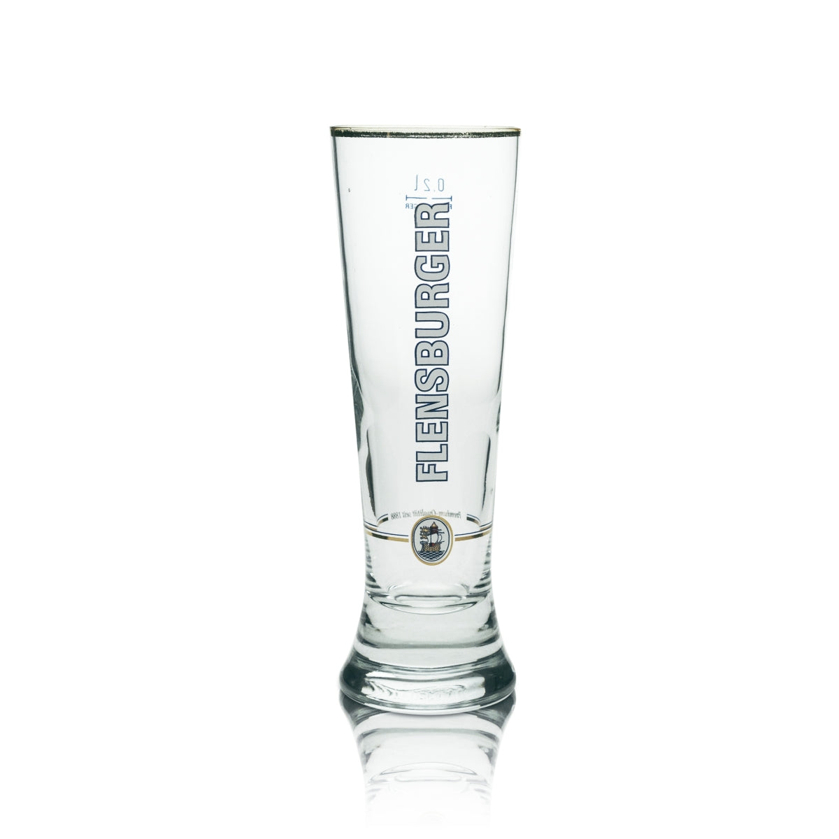 6x Flensburger Bier Glas Tulpe 0,2l Sahm Goldrand – Ansicht 2