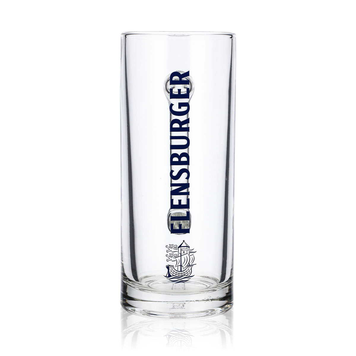 6x Flensburger Bierkrug 0,3l Glas Biergläser Seidel Humpen blaue Schrift – Ansicht 2