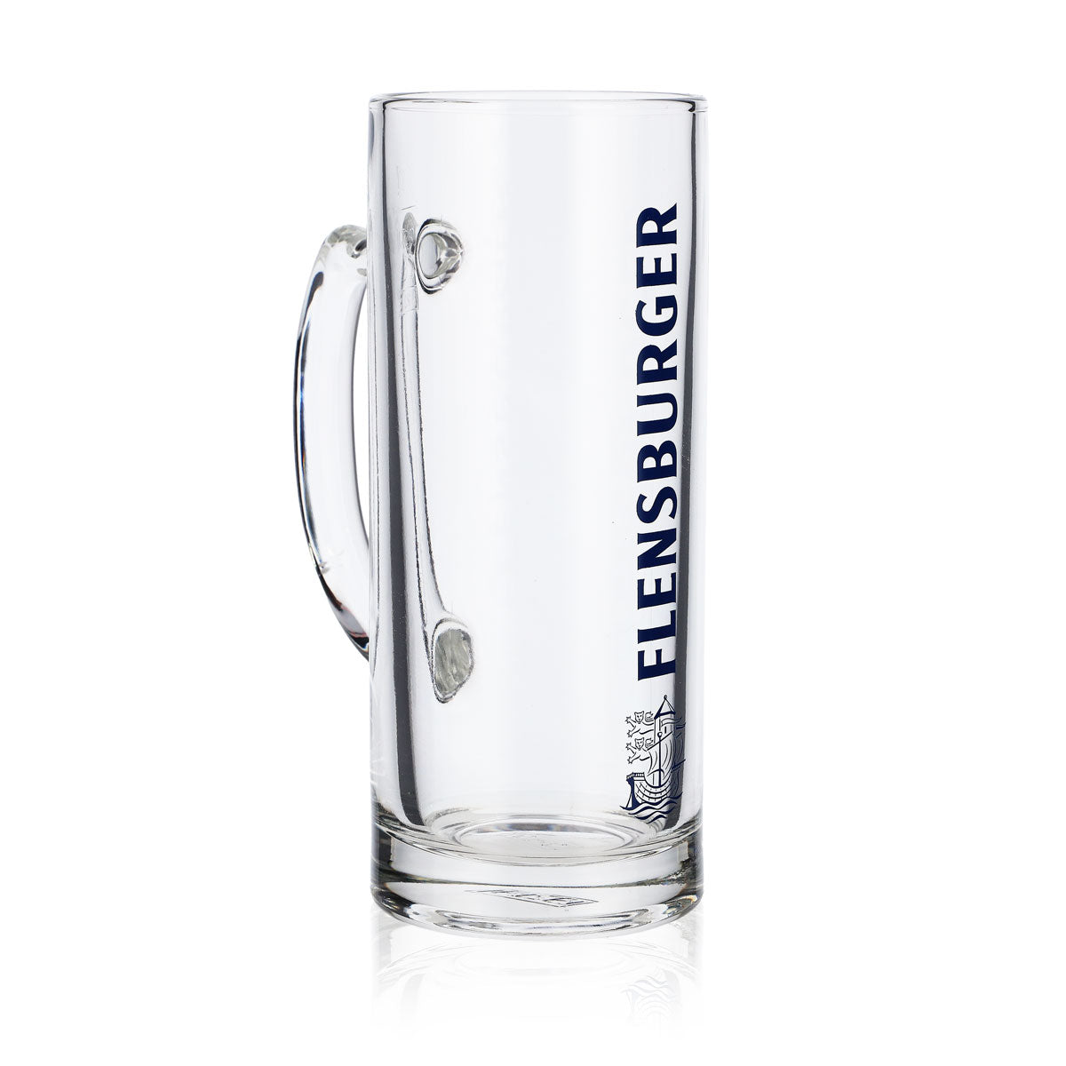 6x Flensburger Bierkrug 0,3l Glas Biergläser Seidel Humpen blaue Schrift – Ansicht 3