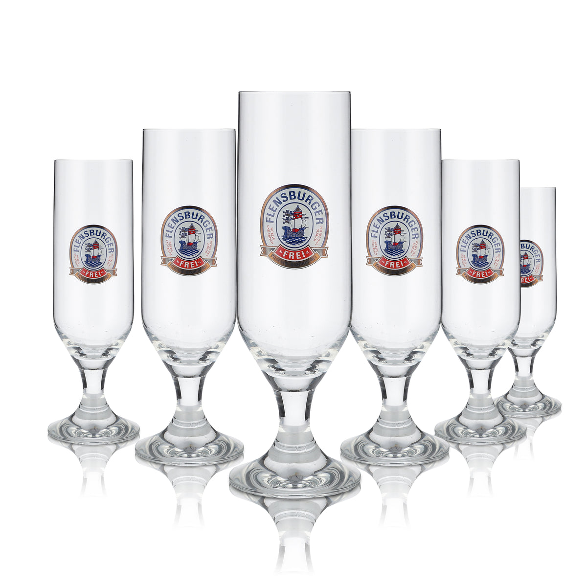 6x Flensburger Glas 0,25l Pils Bierglas Pokal Goldrand Alkoholfrei Gläser Set – Ansicht 4