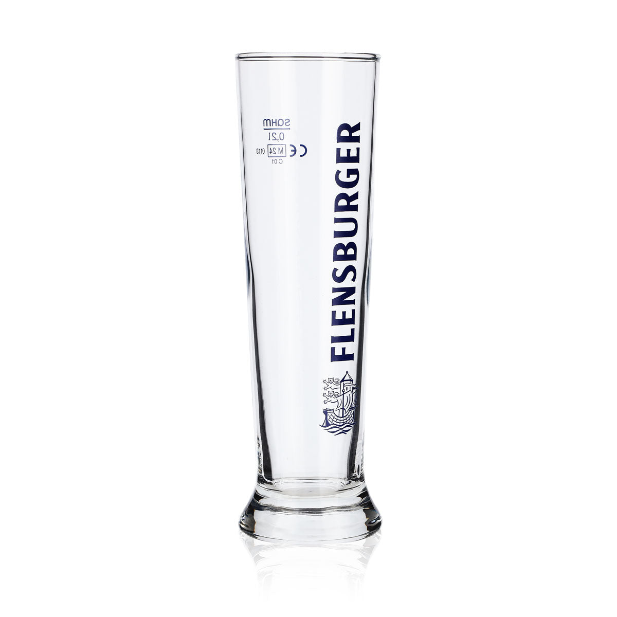 6x Flensburger Glas 0,2l Bier Becher blauer Schriftzug Sahm Vancouver – Ansicht 3
