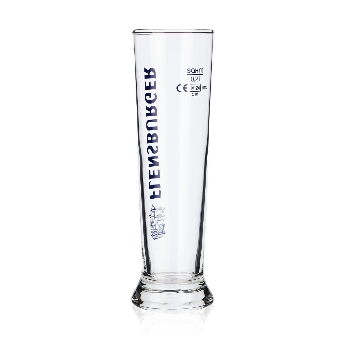 6x Flensburger Glas 0,2l Bier Becher blauer Schriftzug Sahm Vancouver – Ansicht 4