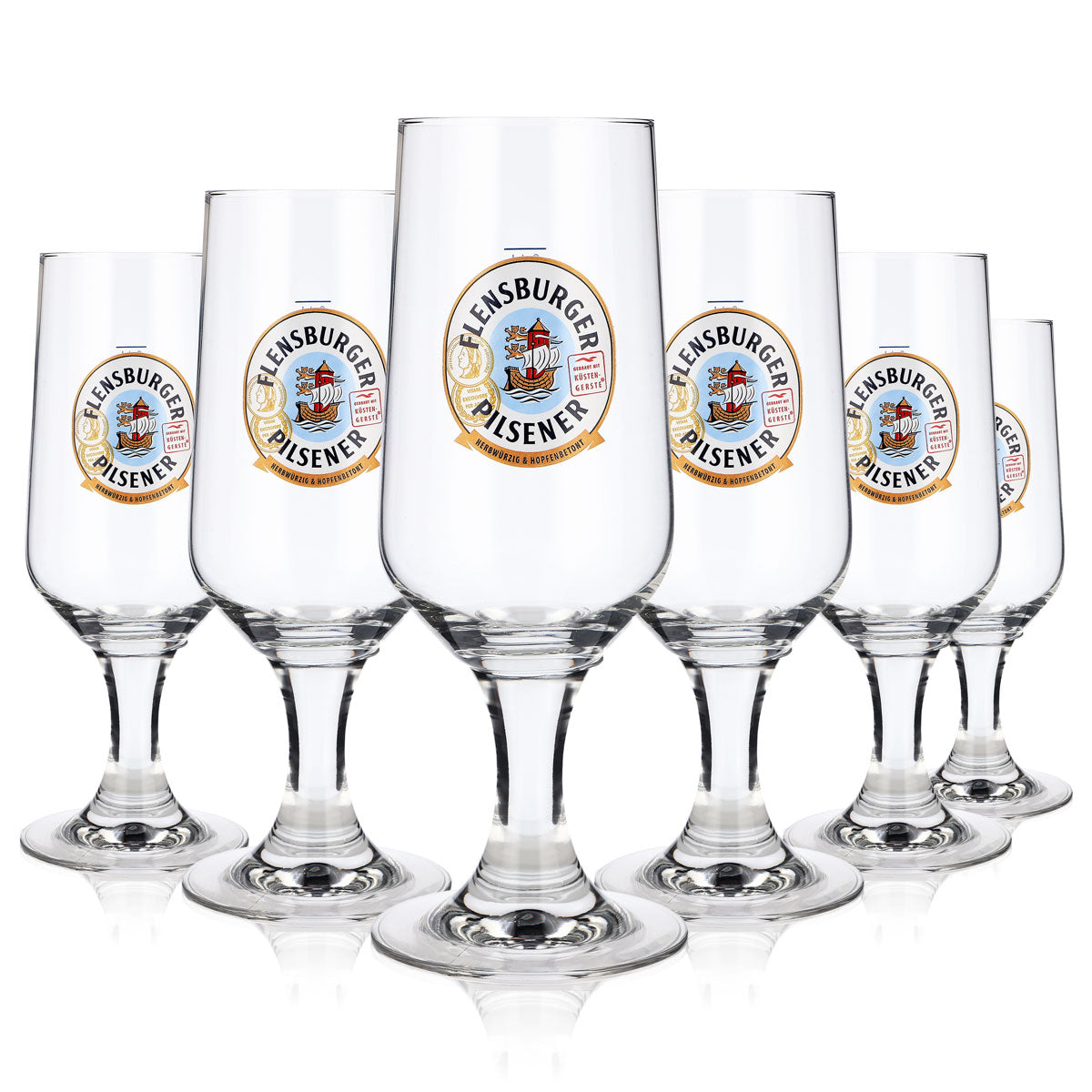 6x Flensburger Pokalglas Biergläser 0,4l Gläser Goldrand Ritzenhoff – Ansicht 5