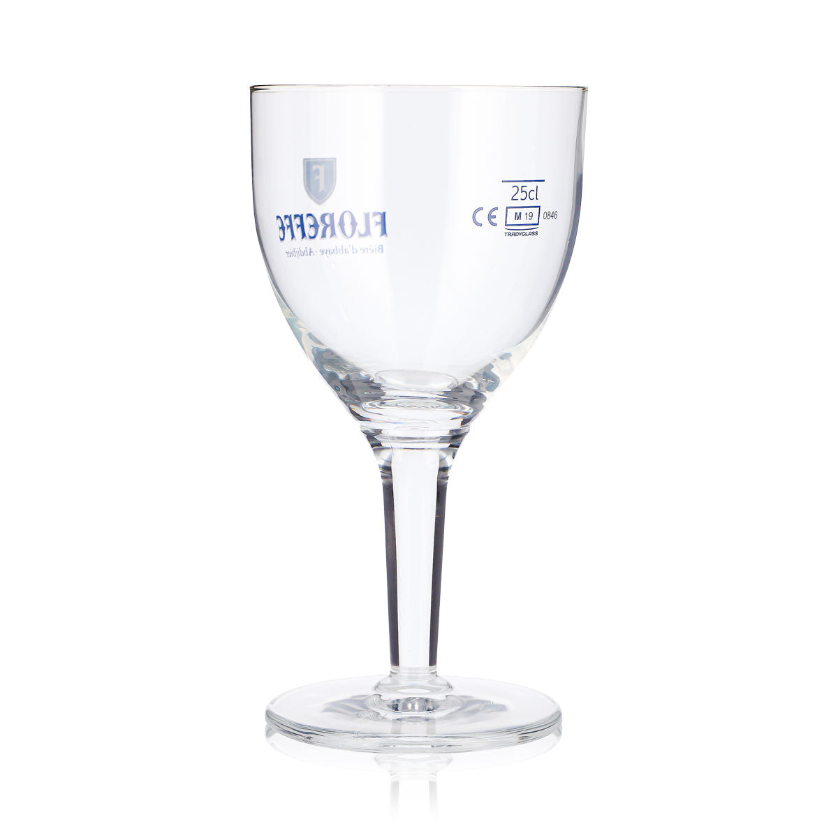 6x Floreffe Bier Glas 0,25l Pokal Blaues Logo Biere d`abbaye (6er Set) – Ansicht 4