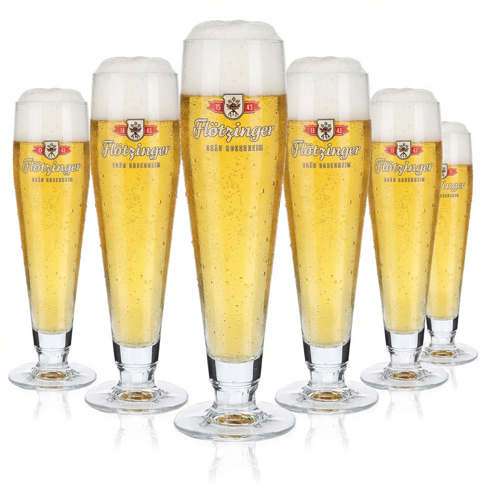 6x Flötzinger Bier Glas 0,3l Pokalgläser Biergläser Ritzenhoff