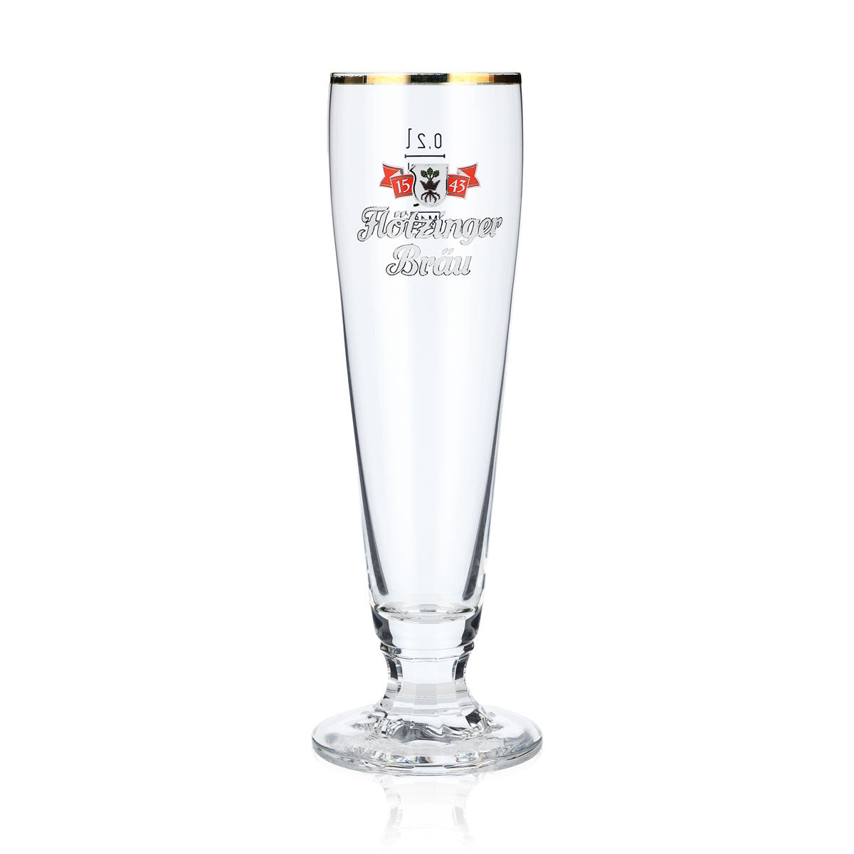 6x Flötzinger Bier Glas Biergläser 0,2l Pokalgläser Goldrand – Ansicht 2